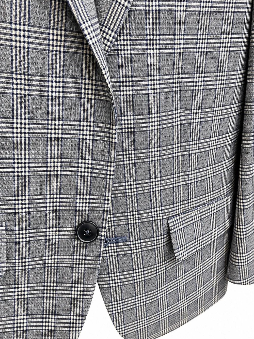 Ralph Lauren Boy’s Gray Plaid Blazer with Navy Lining